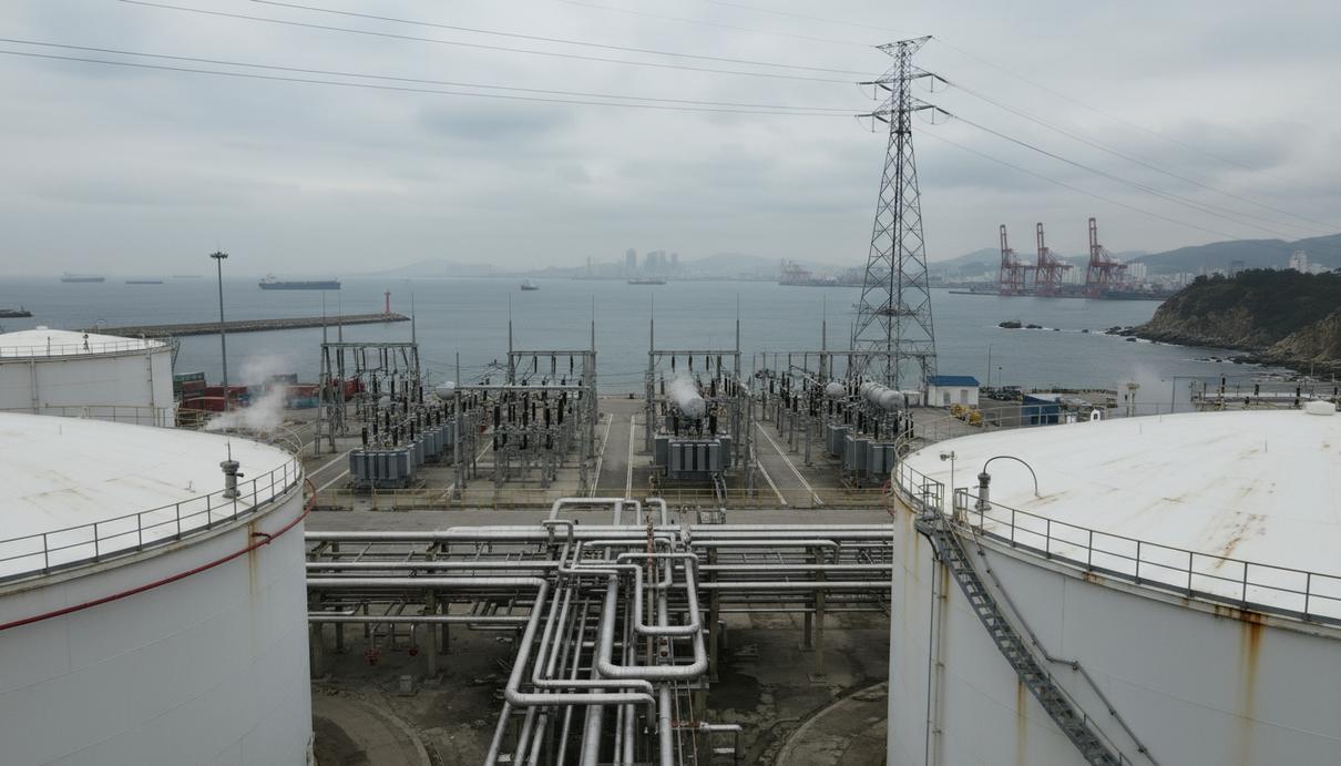 Промышленный комплекс по переработке аммиака в энергию в портовой зоне Южной Кореи