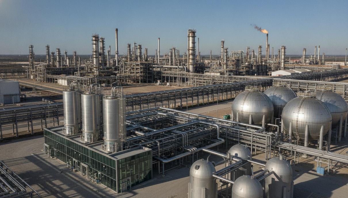 Установка по производству «зеленого» водорода на территории нефтеперерабатывающего завода в Кастельоне, Испания.